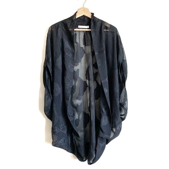 MINKPINK | Sheer Long Black Cardigan - Picture 1 of 12